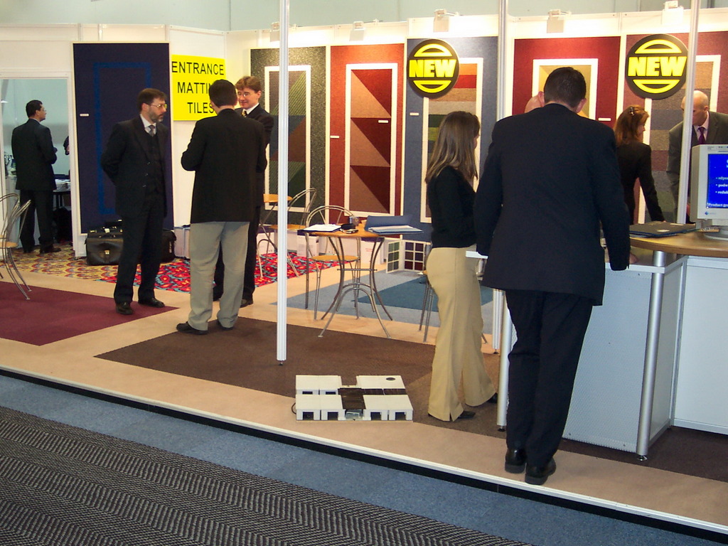 in exhibition booth at Domotex
